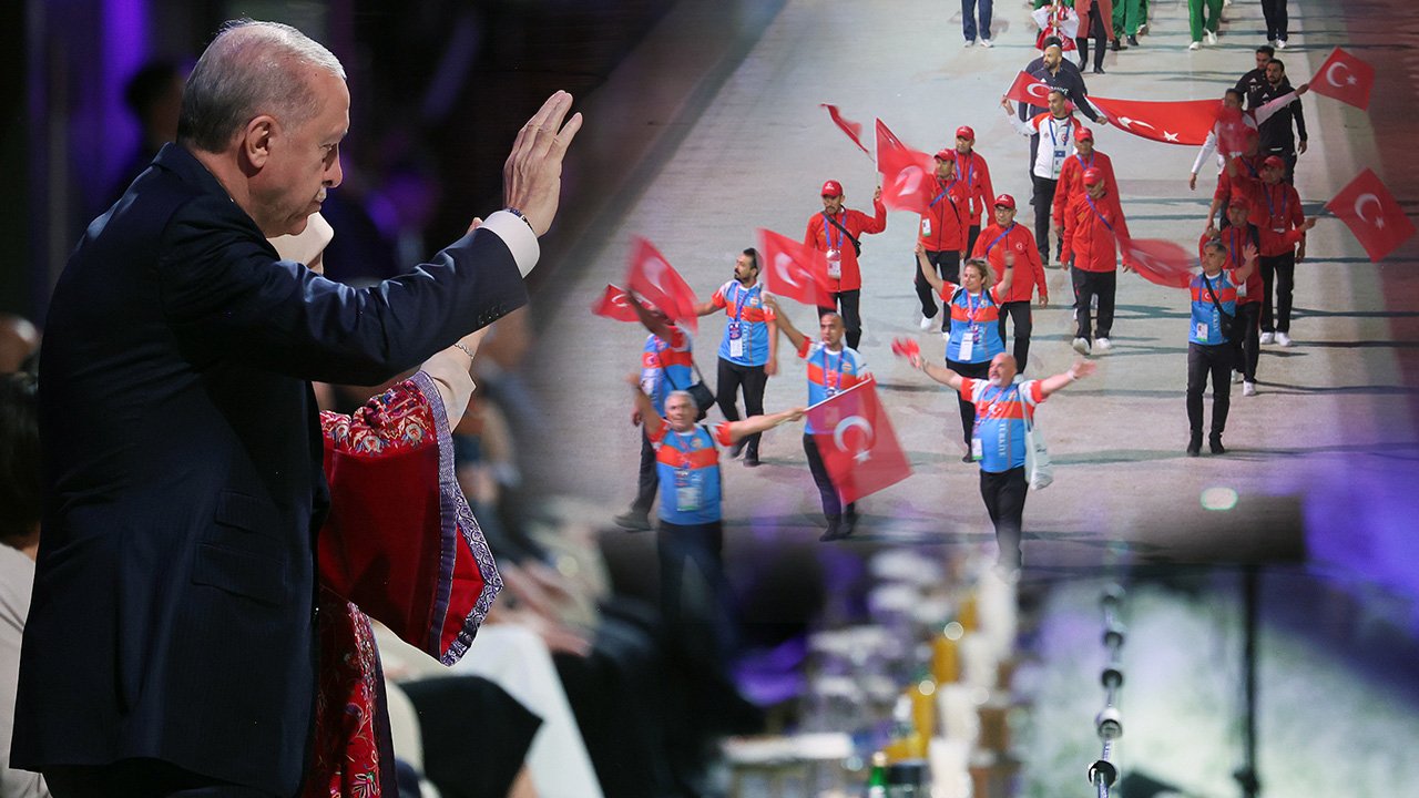 Bişkek'te renkli görüntüler: Cumhurbaşkanı Erdoğan Türk kafilesini ayakta selamladı