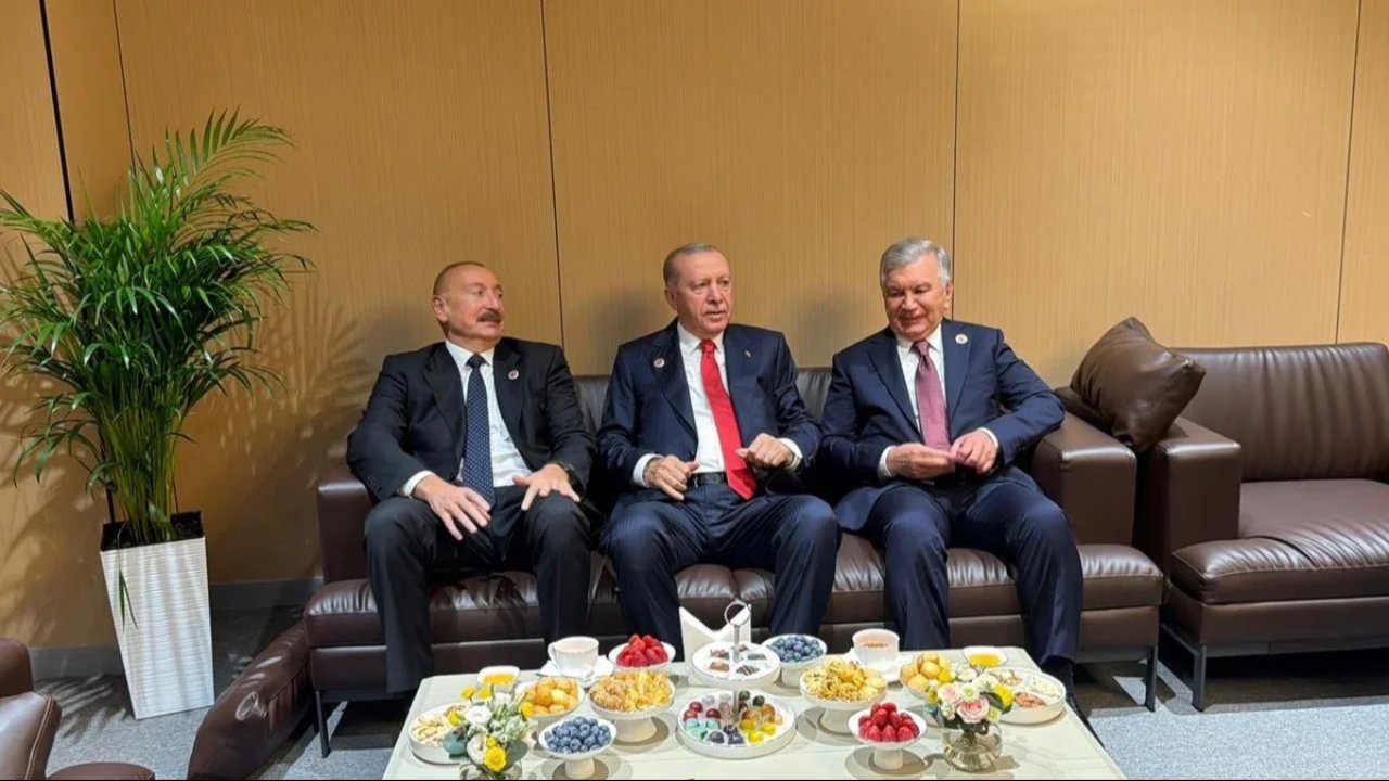 Cumhurbaşkanı Erdoğan, Aliyev ve Mirziyoyev ile bir araya geldi