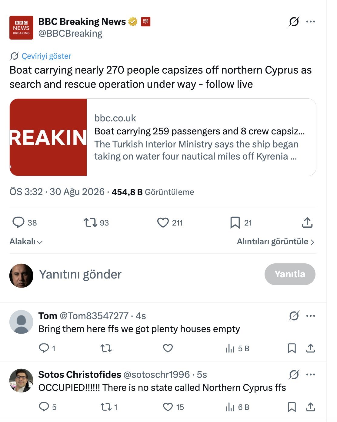 Girne'deki faciada Rumlar insanlığını unuttu! İngiliz milletvekili Güney Kıbrıs'a isyan etti: Siyasetin zamanı değil!