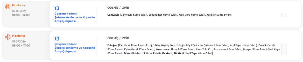 İzmir elektrik kesintisi 1-2 Eylül! GDZ Elektrik planlı kesintisi (Bornova, Bayraklı, Karşıyaka, Karaburun, Bayındır, Dikili, Buca, Çeşme)