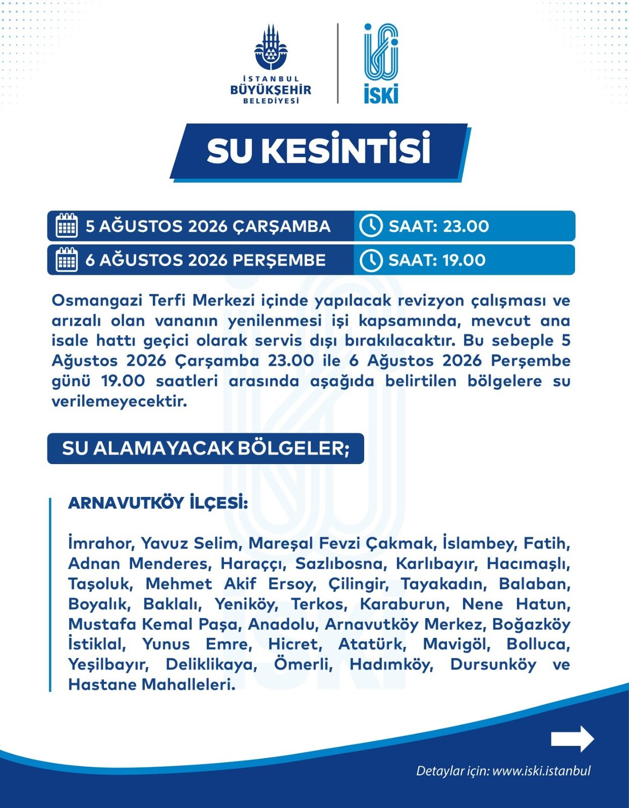 İSKİ duyurdu! İstanbul'da 20 saatlik su kesintisi: İşte etkilenecek ilçe ve mahalleler