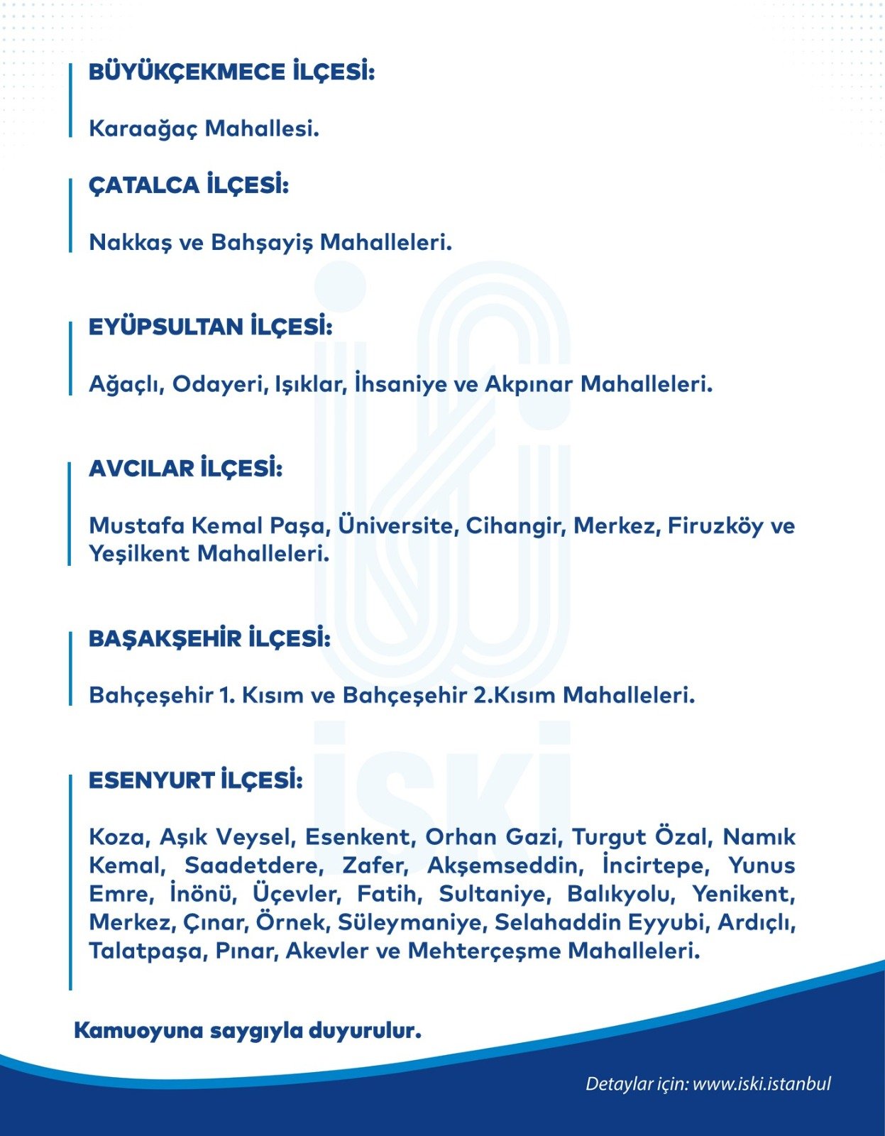 İSKİ duyurdu! İstanbul'da 20 saatlik su kesintisi: İşte etkilenecek ilçe ve mahalleler