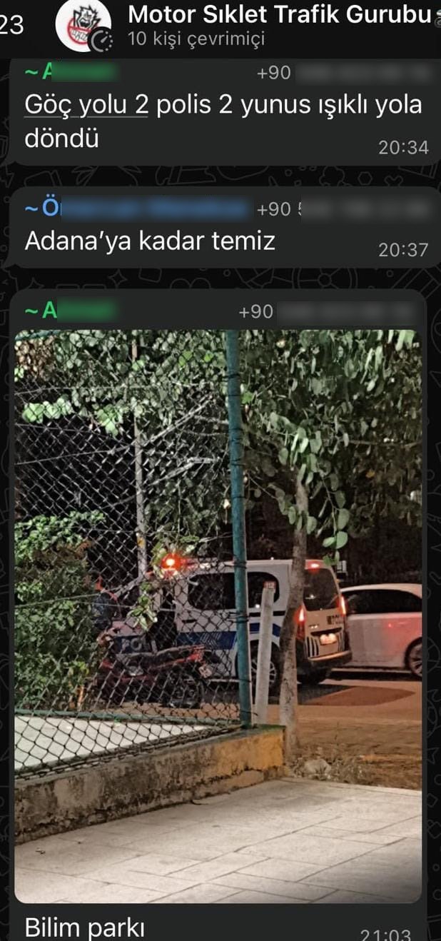 Polisten kaçmak için WhatsApp grubu kurdular! Uygulama noktalarını tek tek paylaştılar