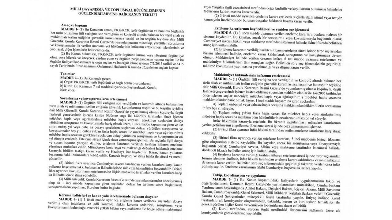 İşte tarihi 12 madde! 40 yıllık terörü bitirecek yasa Mecliste