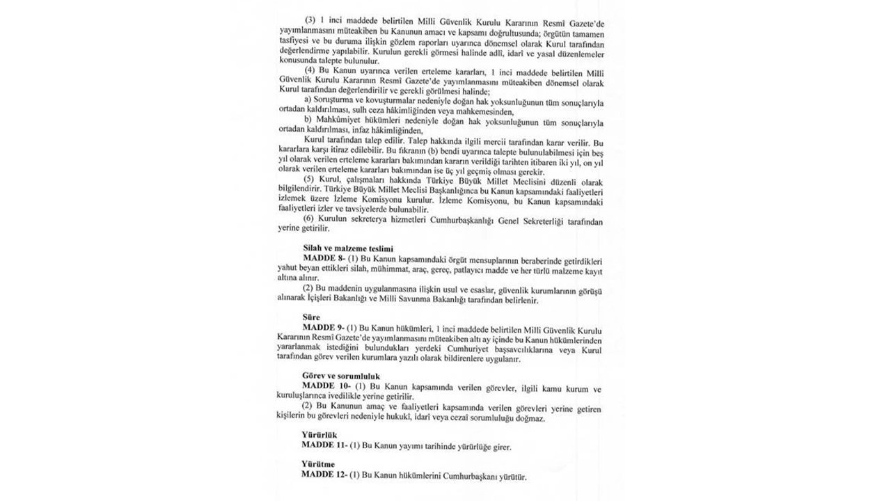 İşte tarihi 12 madde! 40 yıllık terörü bitirecek yasa Meclis'te