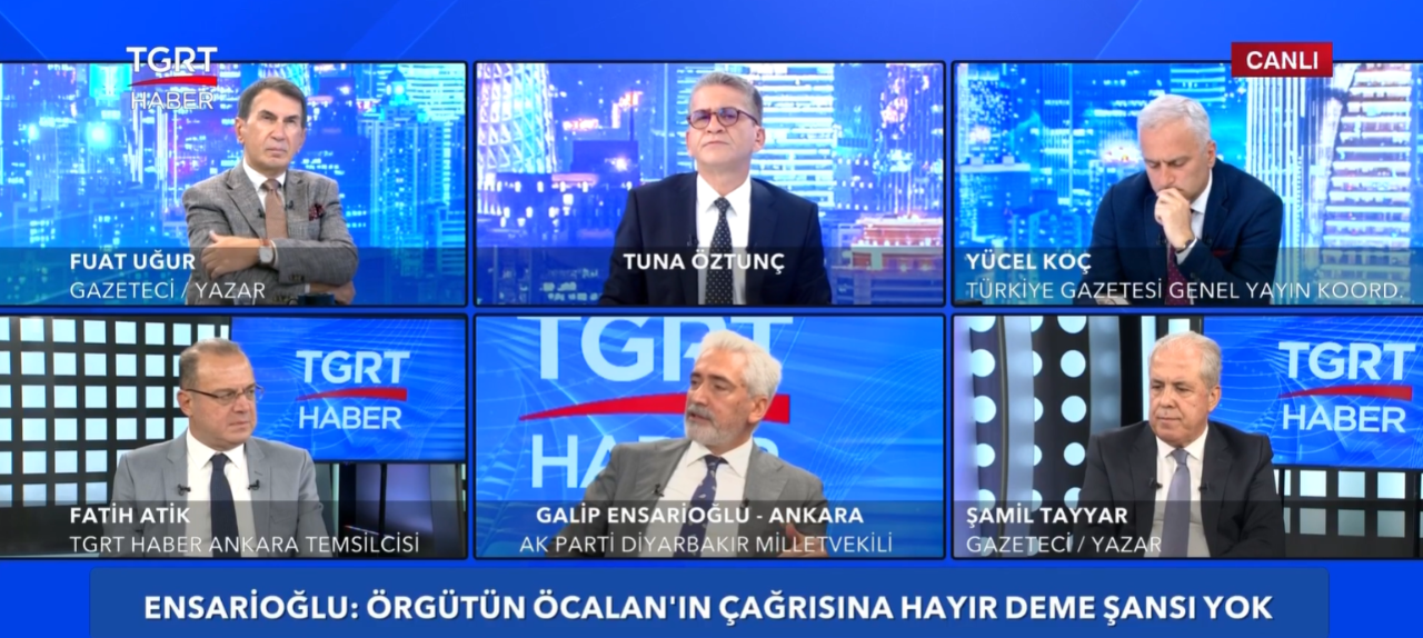 AK Parti Diyarbakır Milletvekili Galip Ensarioğlu, TGRT Haber'de açıklamalarda bulundu