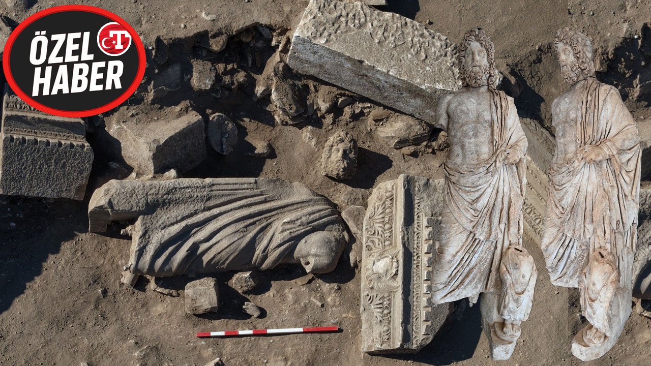 Aspendos’ta yeni keşif! Şifa bulmayı anlatan 1.800 yıllık heykel