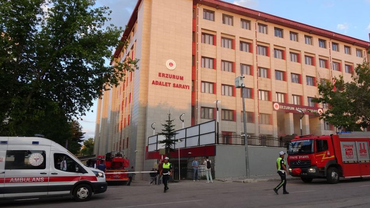 Erzurum Adliyesi'nin arşivi yandı! 2 kişi hastanelik oldu