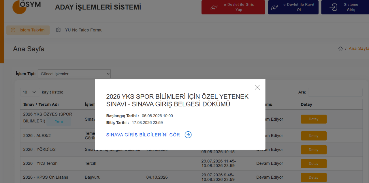 ÖZYES sınav giriş yerleri belli oldu! ÖZYES sınav giriş belgesi nasıl alınır?