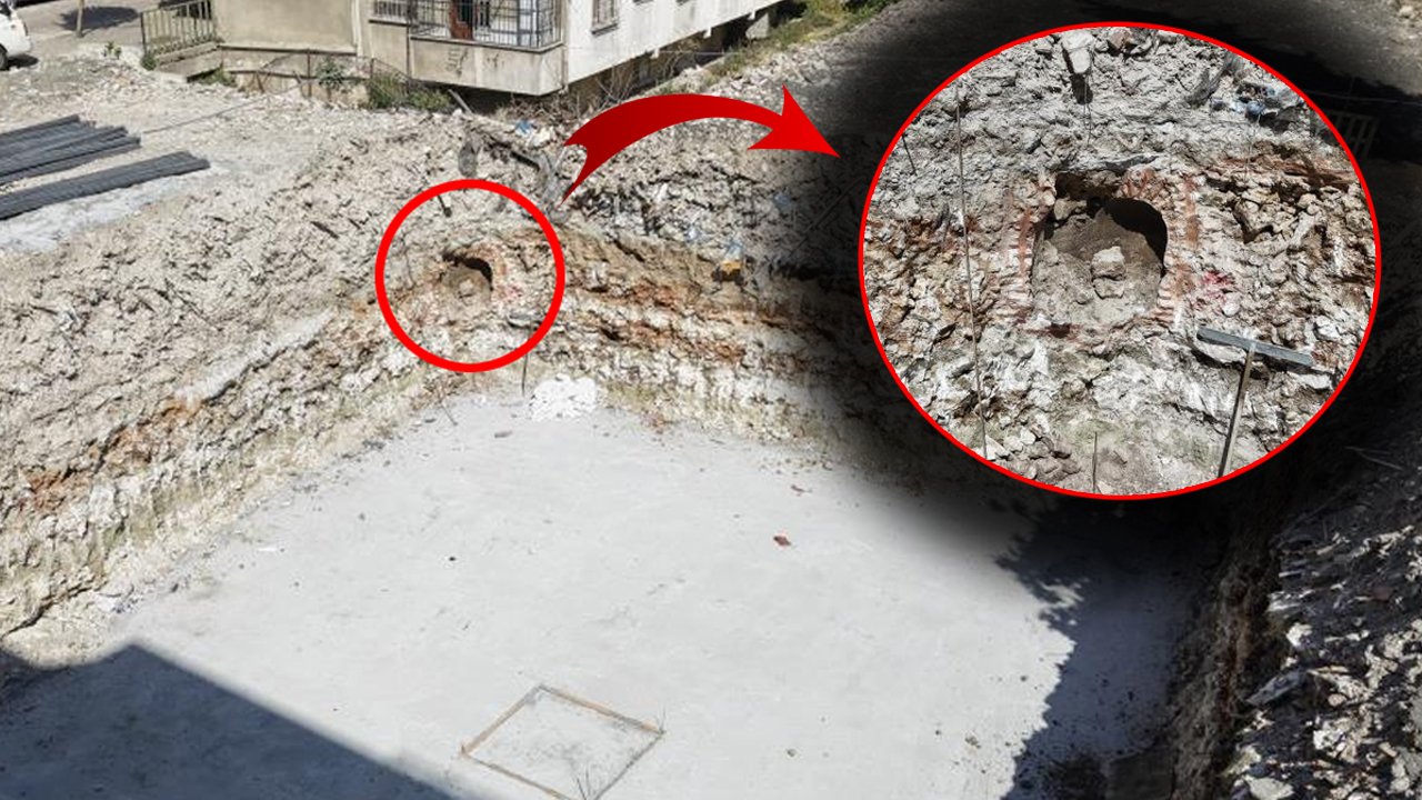 Temel kazısında ortaya çıktı, inşaat durdu! Birisi, 'hazine', başka biri de 'Ayasofya'ya tünel var' diyor