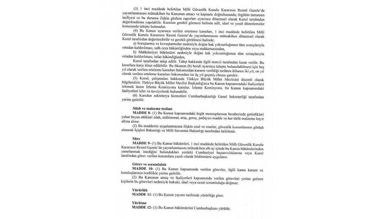 Terörsüz Türkiye'ye 360 tarihi imza! Çerçeve yasa AK Parti tarafından Meclis'e sunuldu
