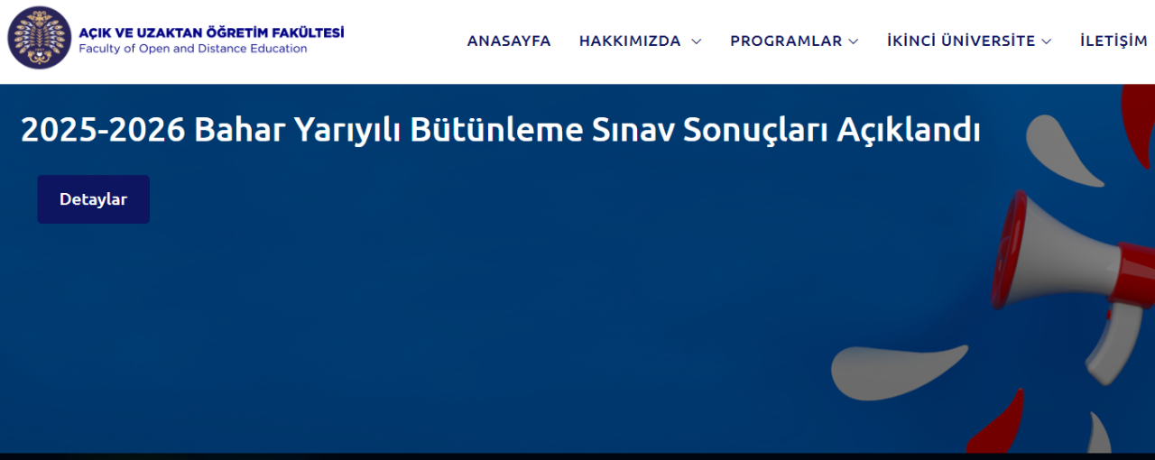 ATA AÖF 2025-2026 Bahar Yarıyılı Bütünleme Sınav sonuçları açıklandı