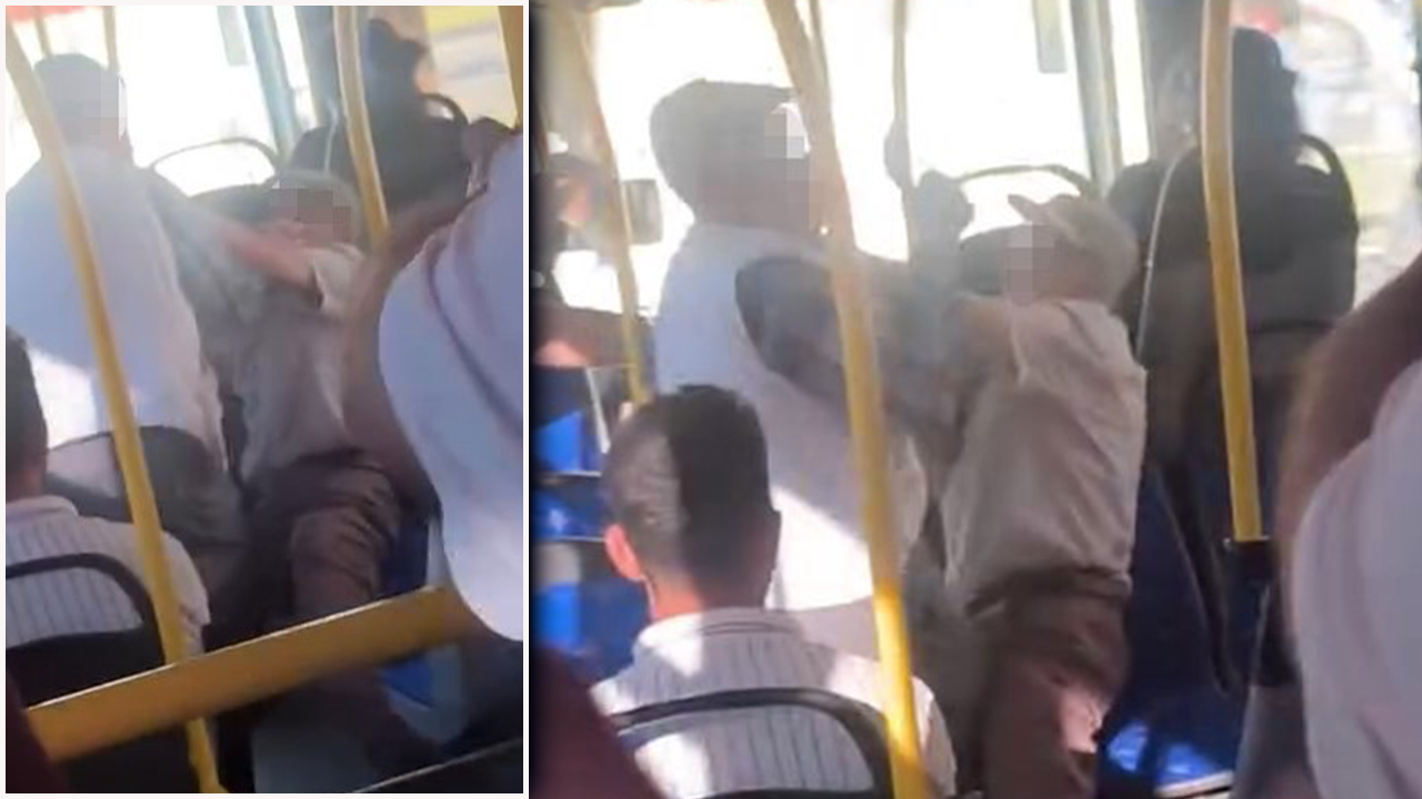 Malatya'da yaşlı yolcular arasında yumruklu kavga! 