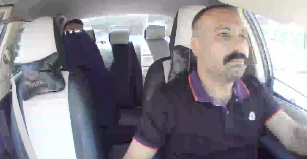 Saldırganın taksideki anları