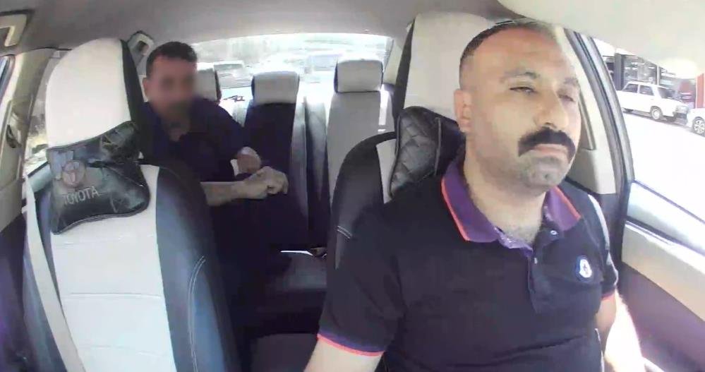 Saldırganın taksideki anları