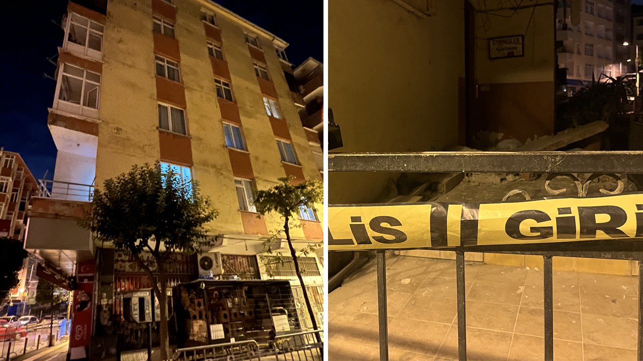 İstanbul'da balkonu çöken 5 katlı bina tahliye edildi