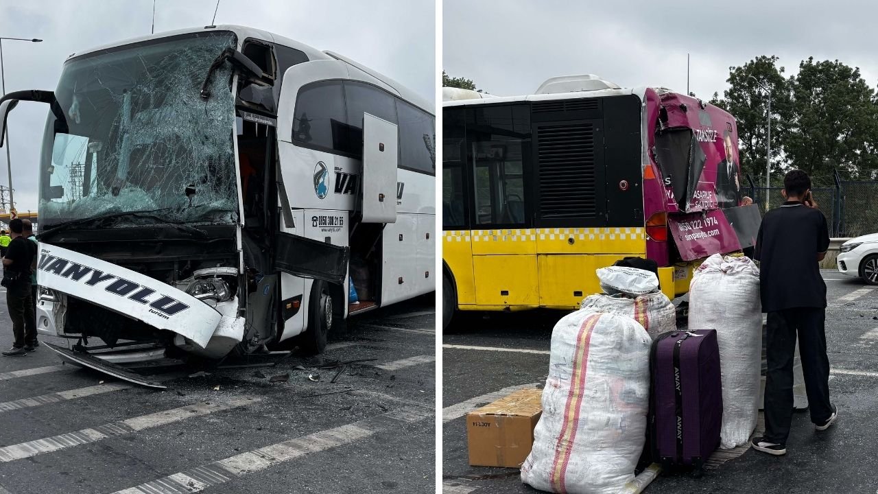 İstanbul'da yolcu otobüsü ile İETT otobüs çarpıştı! Yaralılar var