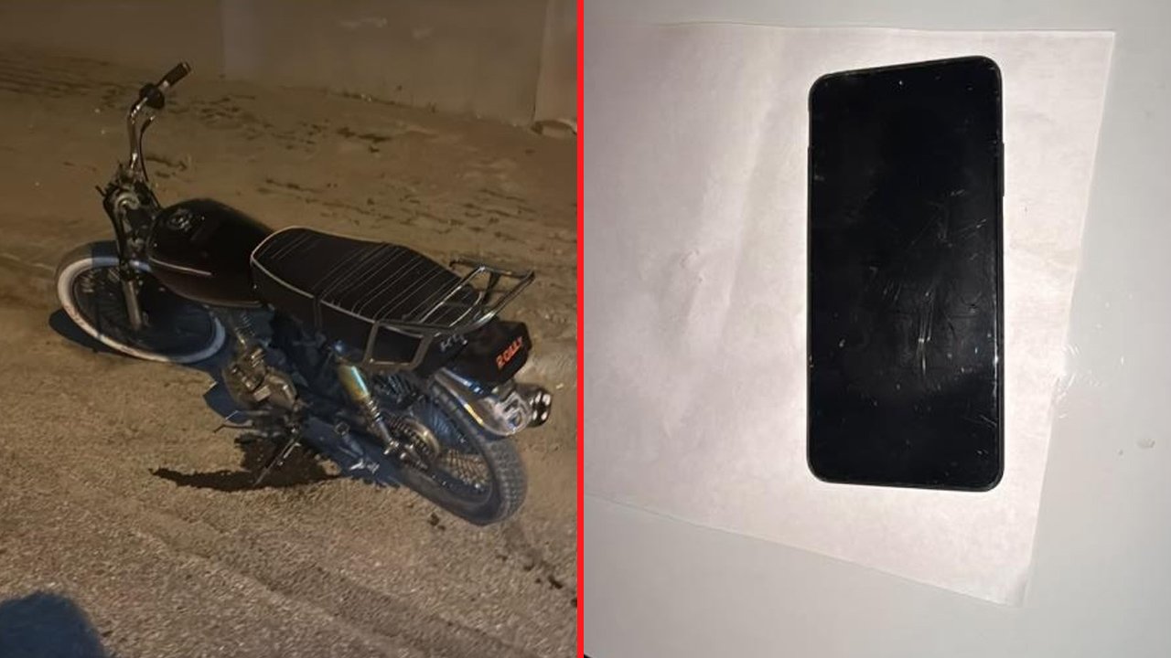 Plakasız motosikletle polisten kaçtı! Düşürdüğü telefon kimliğini ele verdi
