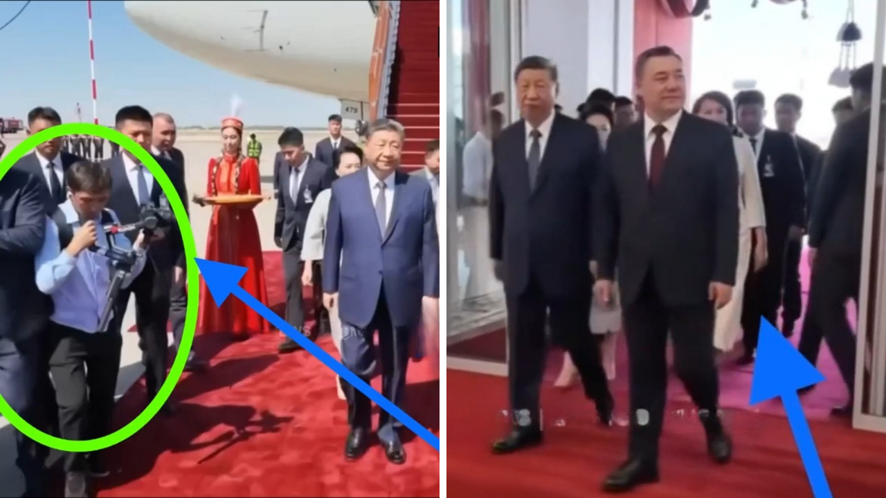 Şi Cinpingin korumaları zirveye damga vurdu! Fotoğrafçı neye uğradığını şaşırdı! Yaka paça...