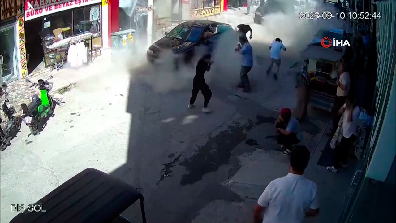 İş yerindeki tüp bomba gibi patladı! Facianın eşiğinden dönülen anlar kamerada