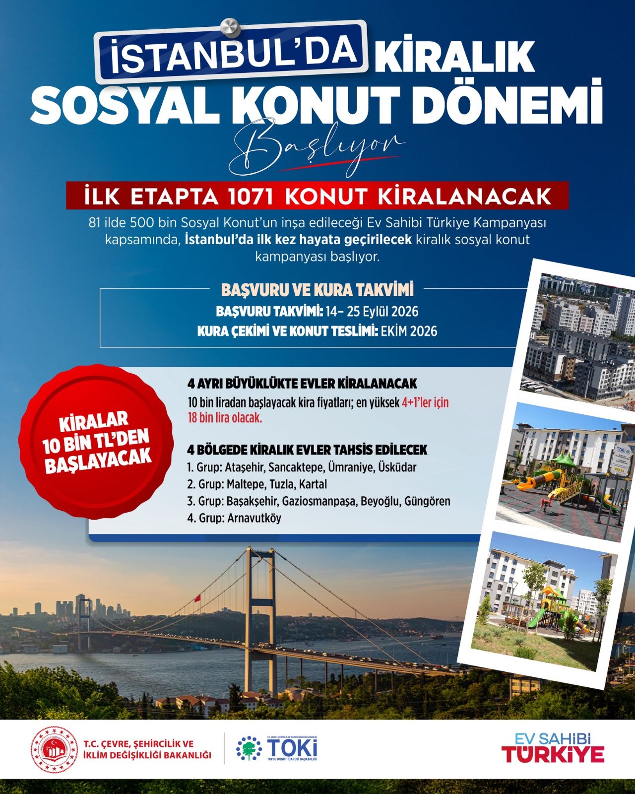 TOKİ’nin sosyal konutları için kiralar ve başvuru şartları açıklandı... İstanbuldaki kiralar ne kadar olacak?