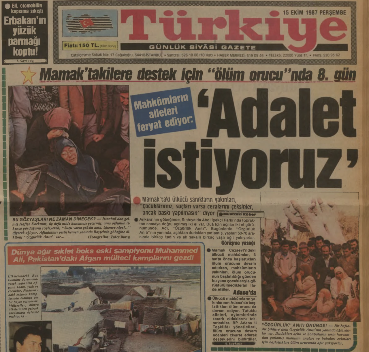 Mamak'ta işkence - 15 Ekim 1987 Türkiye gazetesi