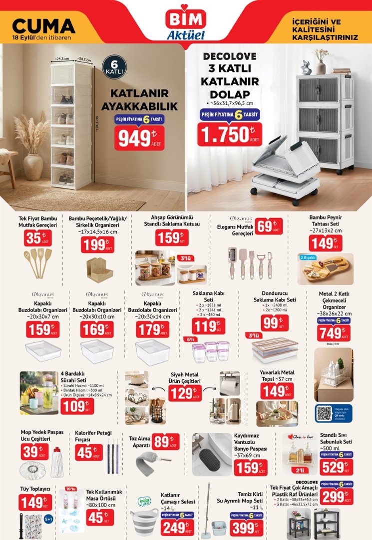 18 Eylül Cuma Bim Aktüel Ürünler Kataloğu