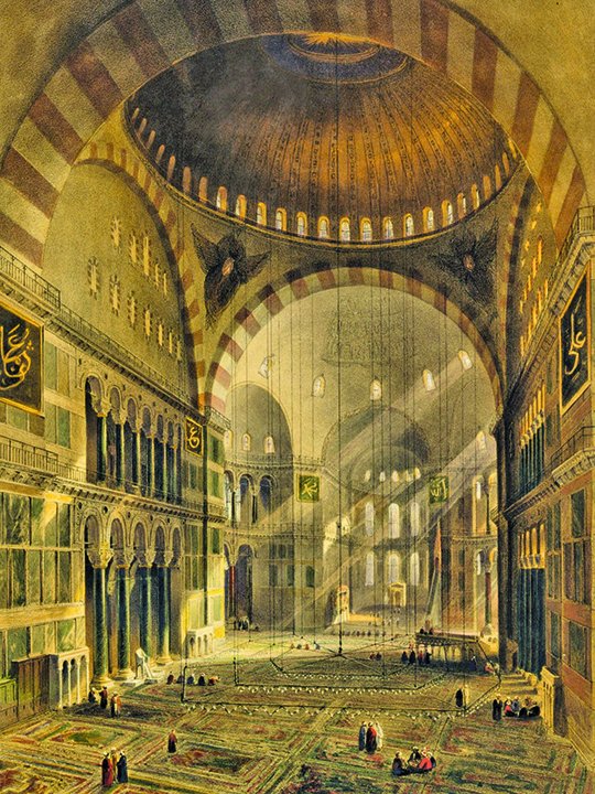 Söz konusu kayıp hatlar eski Ayasofya çizimlerinde de görülüyor.