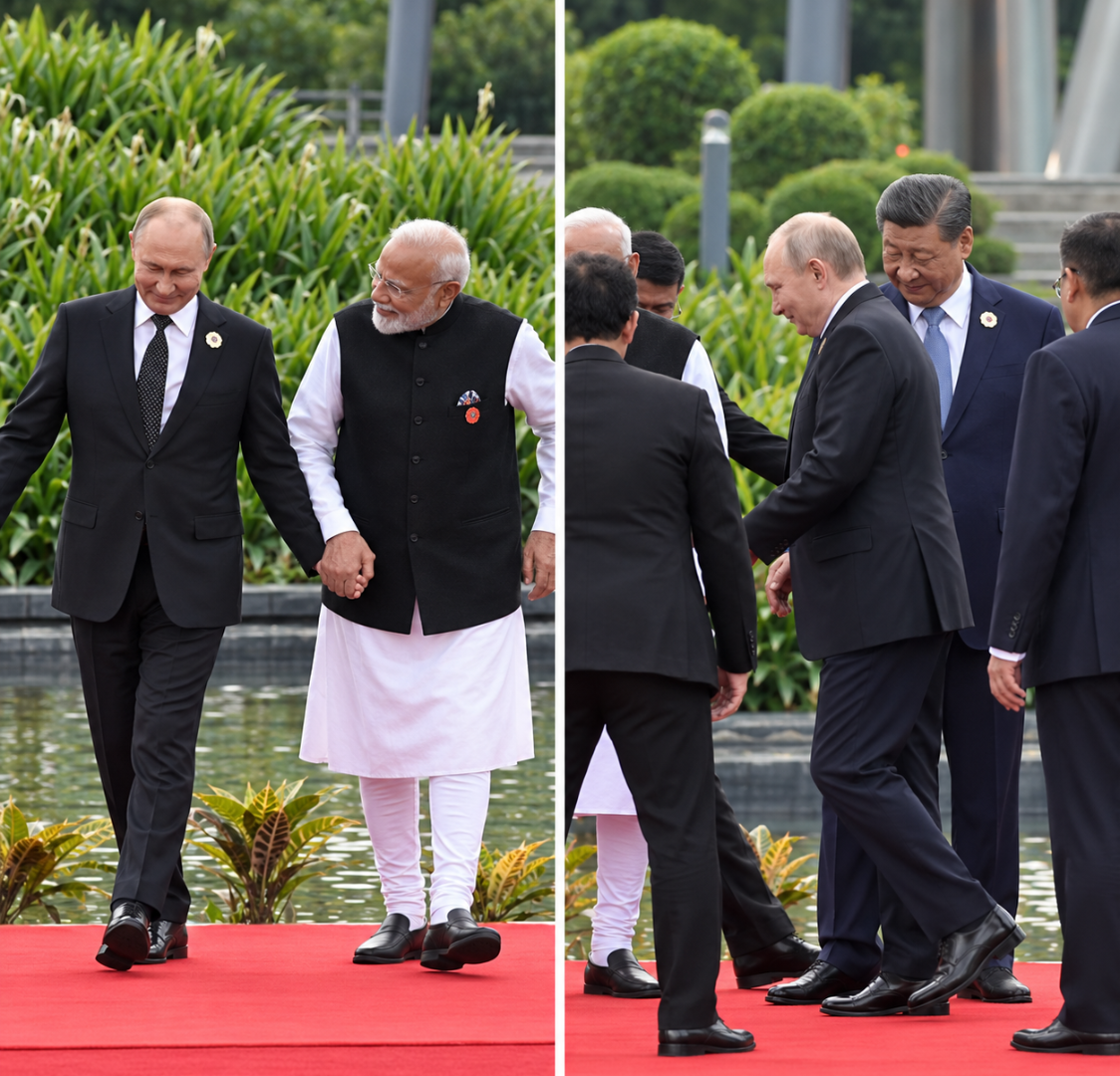 BRICS aile fotoğrafında sıra krizi! Modi çekince Putin dengesini kaybetti