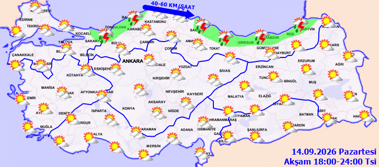 Bugün yağmur var mı? 14 Eylül Pazartesi İstanbul, Ankara, İzmir, Bursa, Antalya hava durumu