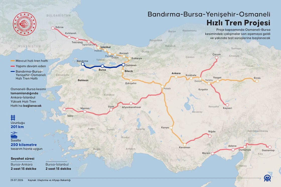 Bursa hızlı tren ne zaman açılacak? Bursa YHT durak listesi ve güzergahı