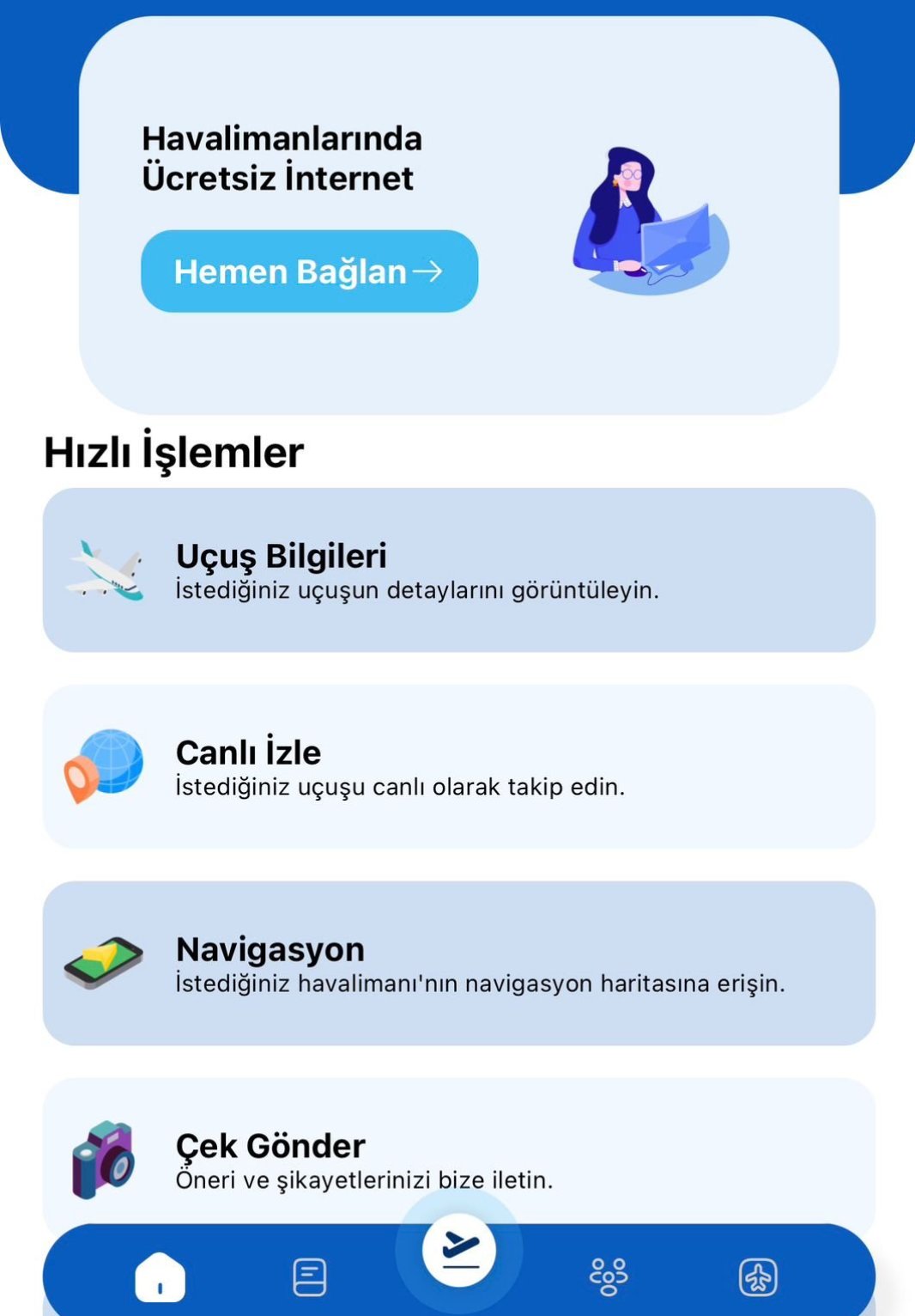 52 havalimanının dijital rehberi  cep te! Aylık 2 GB ücretsiz internet de var