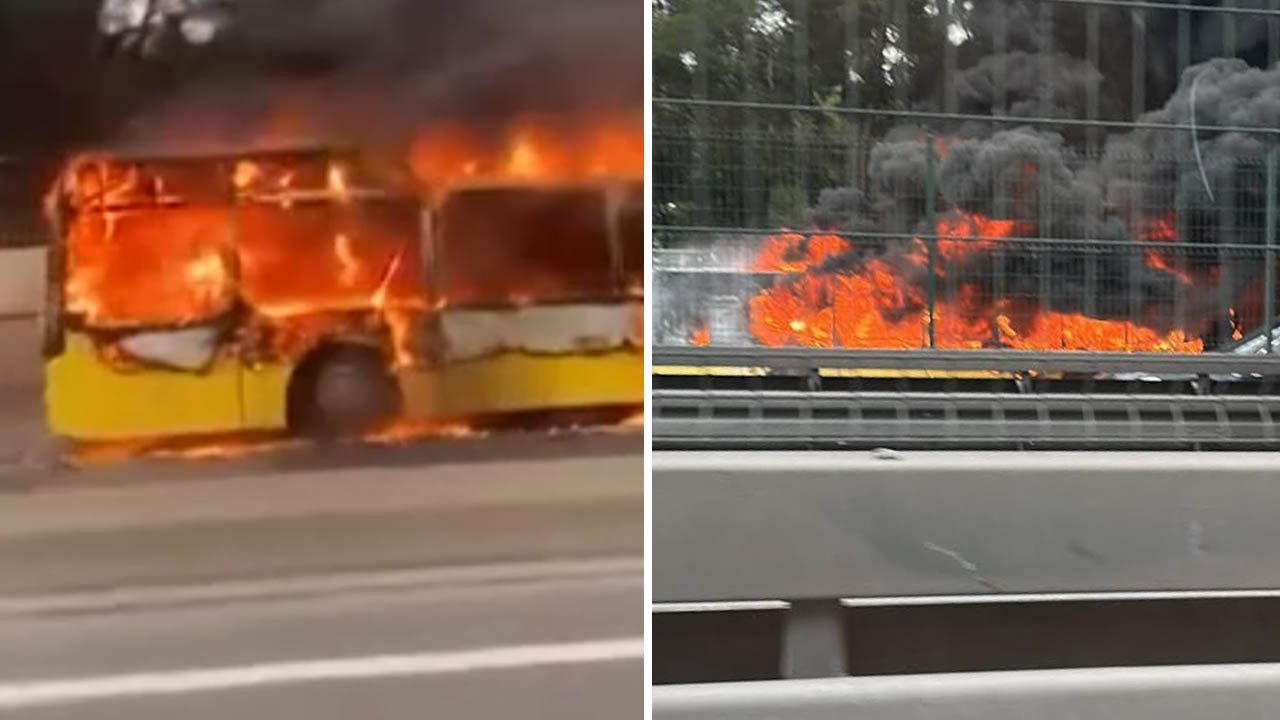 Bakırköy'de İETT otobüsü alev topuna döndü