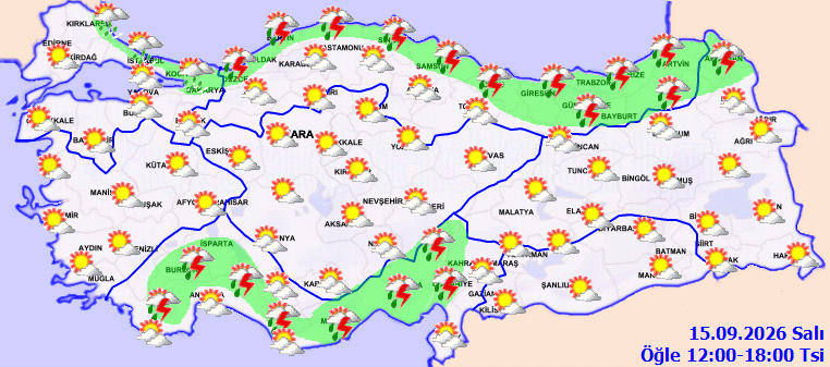 Bugün hava nasıl olacak, yağmur var mı? 15 Eylül İstanbul, Ankara, İzmir, Bursa ve Antalya hava durumu