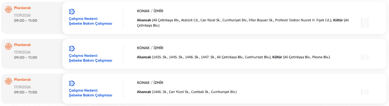 İzmir elektrik kesintisi 16-17 Eylül! GDZ Elektrik Ödemiş, Ödemiş, Kiraz, Urla, Çeşme, Bayındır, Bergama planlı kesinti listesi