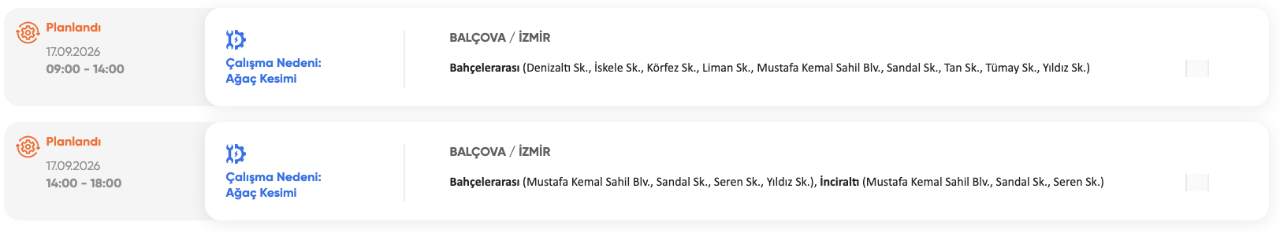 İzmir elektrik kesintisi 16-17 Eylül! GDZ Elektrik Ödemiş, Ödemiş, Kiraz, Urla, Çeşme, Bayındır, Bergama planlı kesinti listesi
