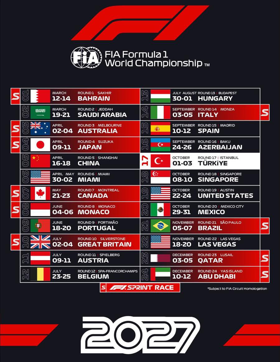 Formula 1 2027 takvimi