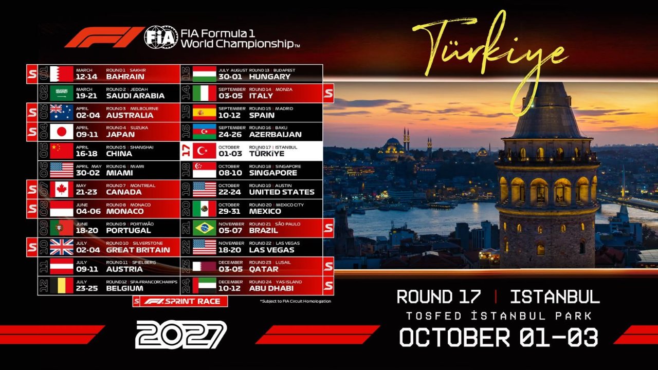 Formula 1'de sezonun 17'nci yarışına, Türkiye ev sahipliği yapacak.