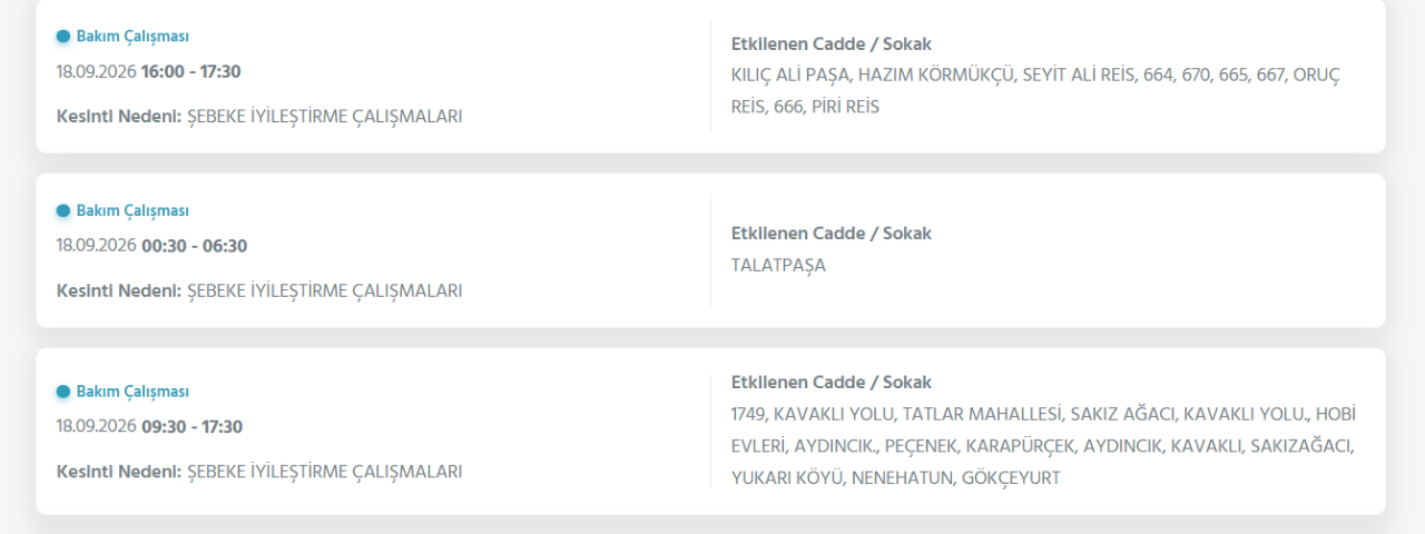 Ankara elektrik kesintisi 18-19 Eylül! Başkent EDAŞ Ankarada elektrik kesintisi yaşanan ilçeler