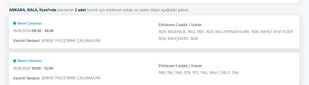 Ankara elektrik kesintisi 18-19 Eylül! Başkent EDAŞ Ankarada elektrik kesintisi yaşanan ilçeler