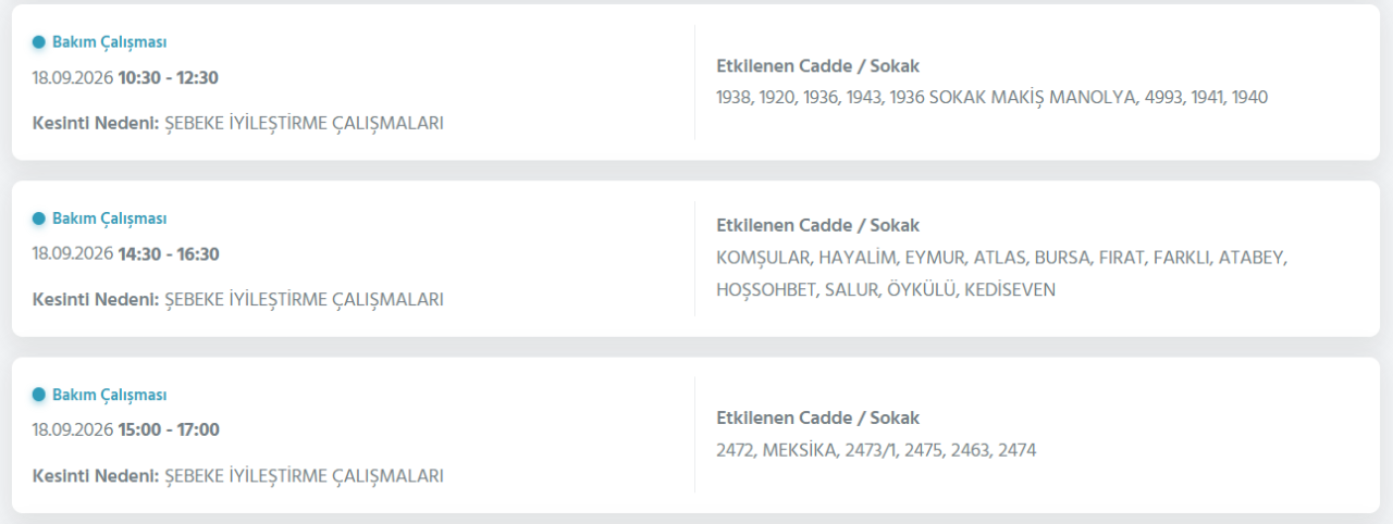Ankara elektrik kesintisi 18-19 Eylül! Başkent EDAŞ Ankarada elektrik kesintisi yaşanan ilçeler