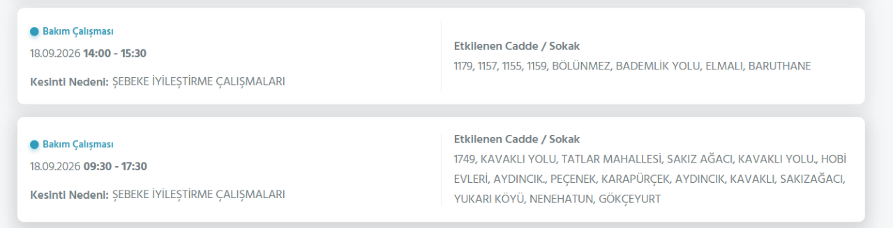 Ankara elektrik kesintisi 18-19 Eylül! Başkent EDAŞ Ankarada elektrik kesintisi yaşanan ilçeler
