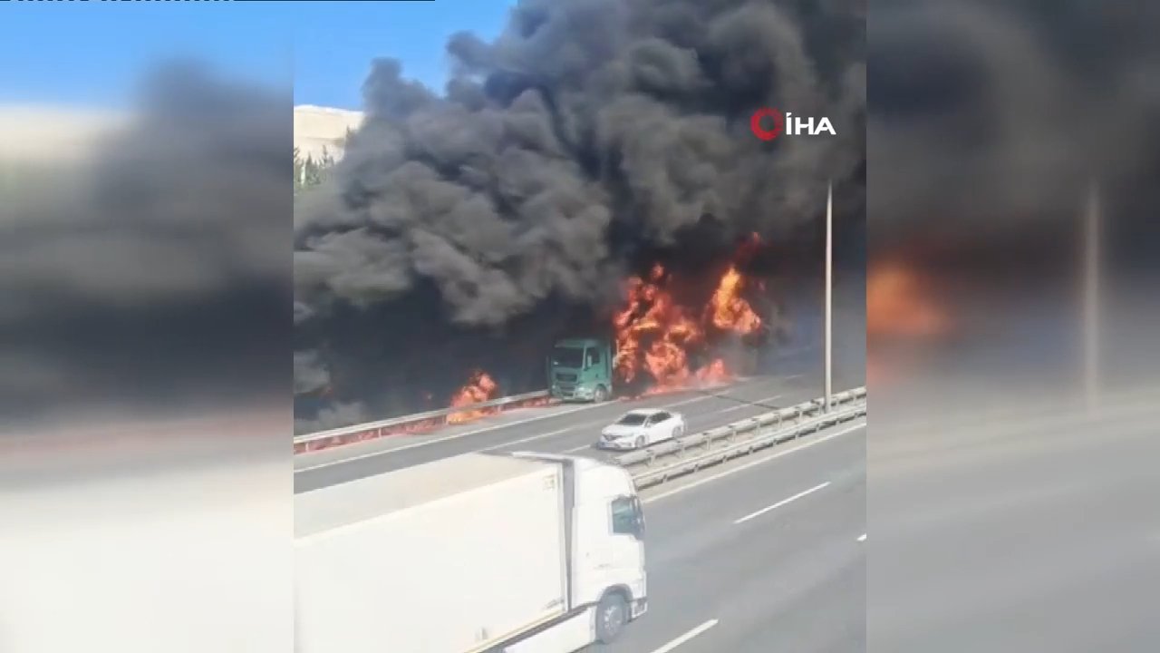 Esenyurt TEM Otoyolu’nda tır yangını