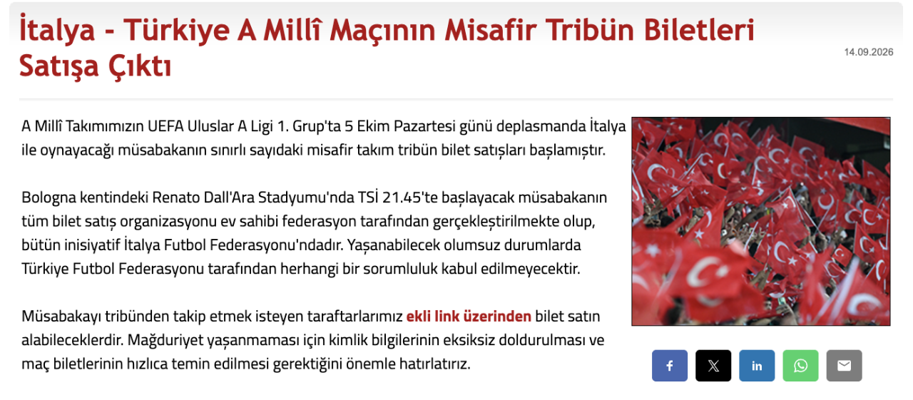 Türkiye İtalya maçı biletleri ne zaman satışa çıkacak? Uluslar Liginde Milli maç heyecanı başlıyor!