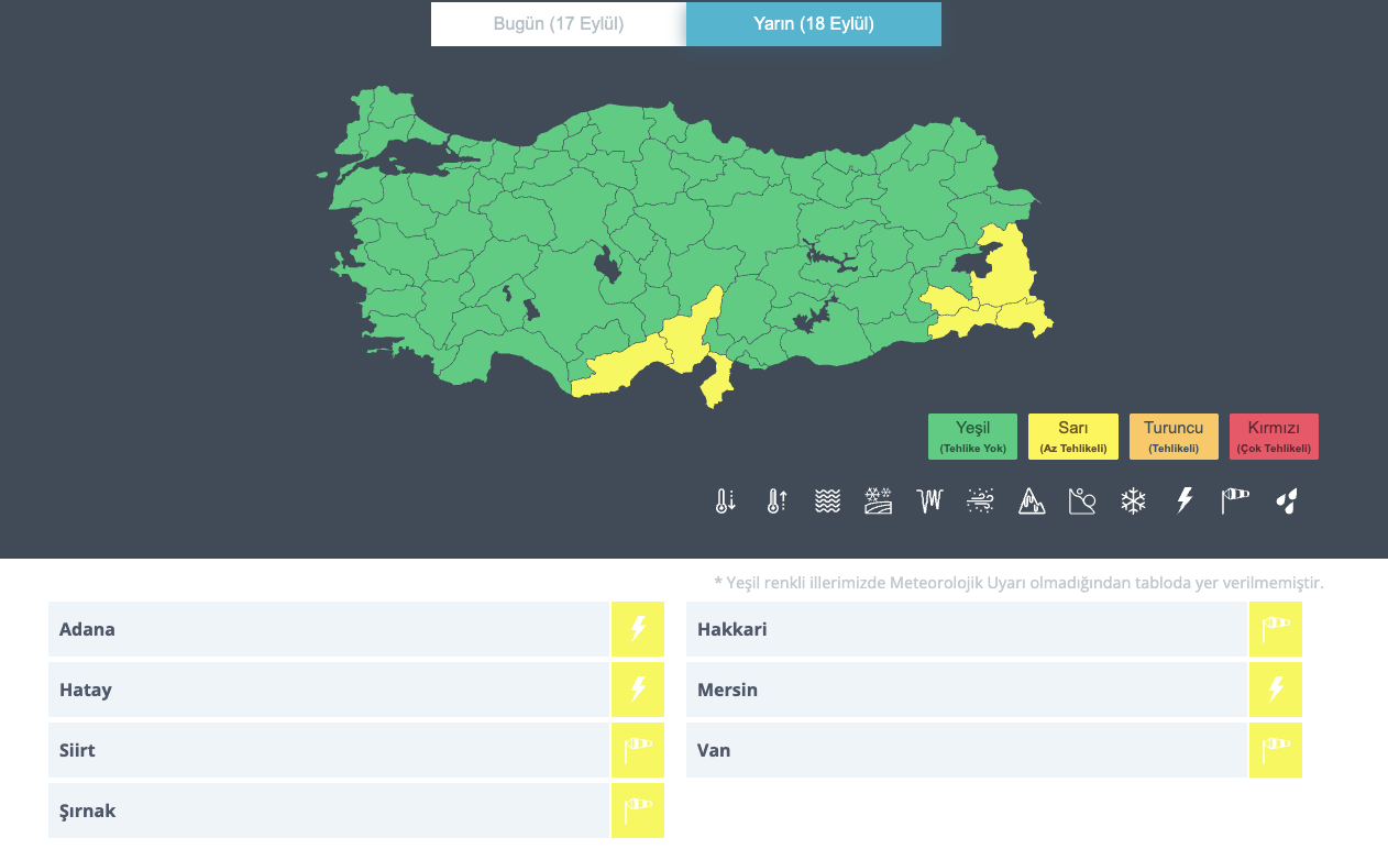 Yarın okullar tatil mi, 18 Eylül Cuma okullar var mı? Meteorolojiden 7 il için sarı kodlu uyarı!