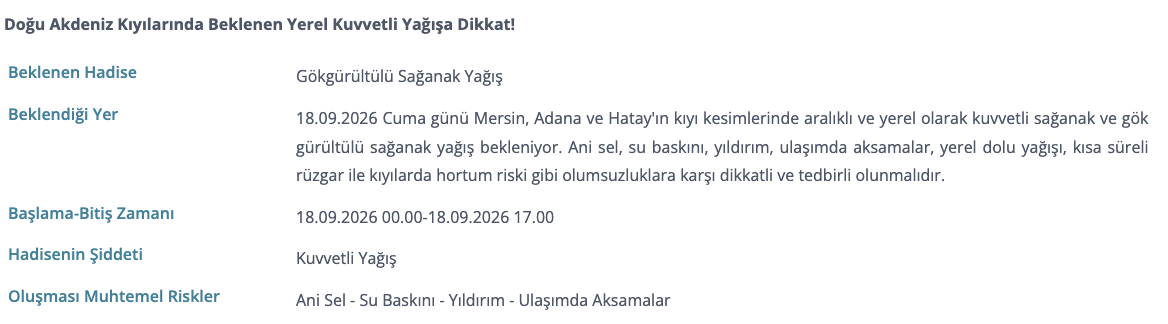 Yarın okullar tatil mi, 18 Eylül Cuma okullar var mı? Meteorolojiden 7 il için sarı kodlu uyarı!