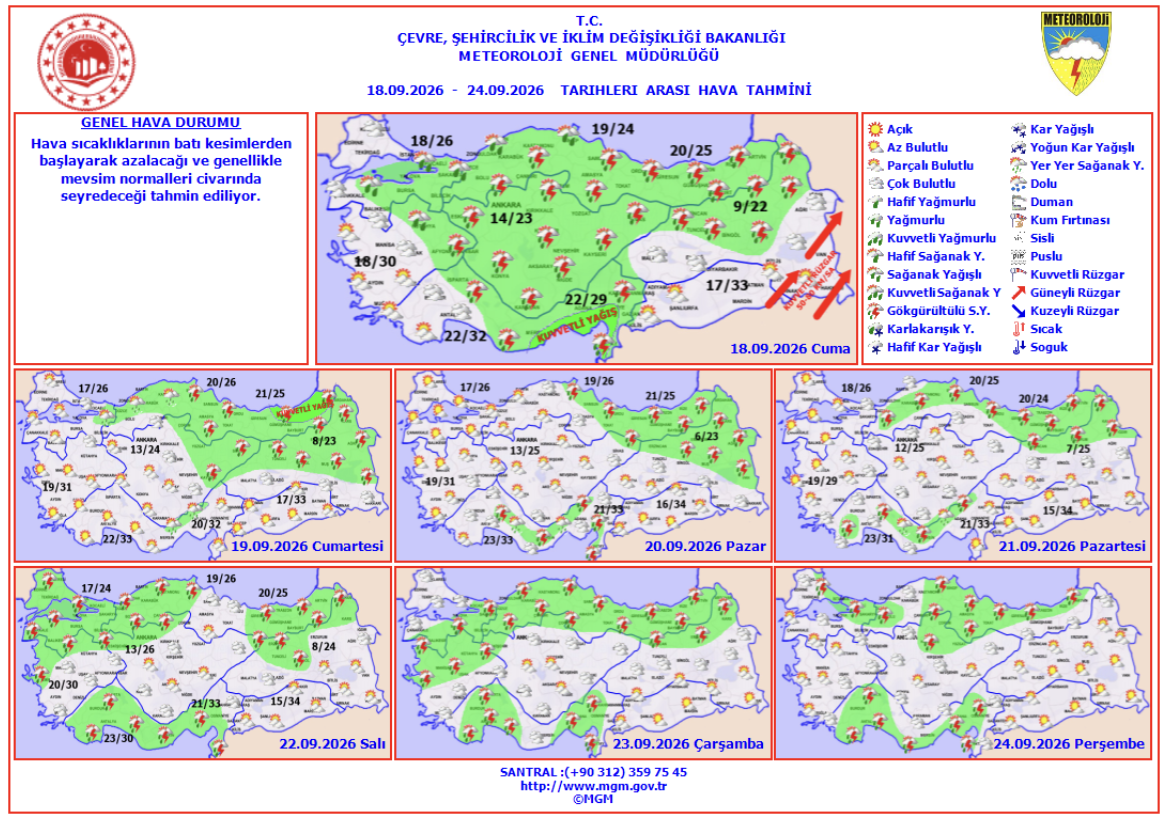 Yarın okullar tatil mi, 18 Eylül Cuma okullar var mı? Meteorolojiden 7 il için sarı kodlu uyarı!