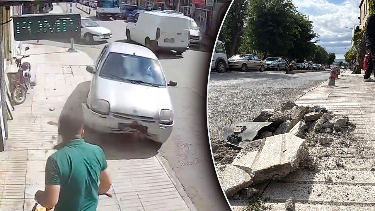 Hayat kurtaran demir duba! Otomobilin altında kalmaktan son anda kurtuldu 