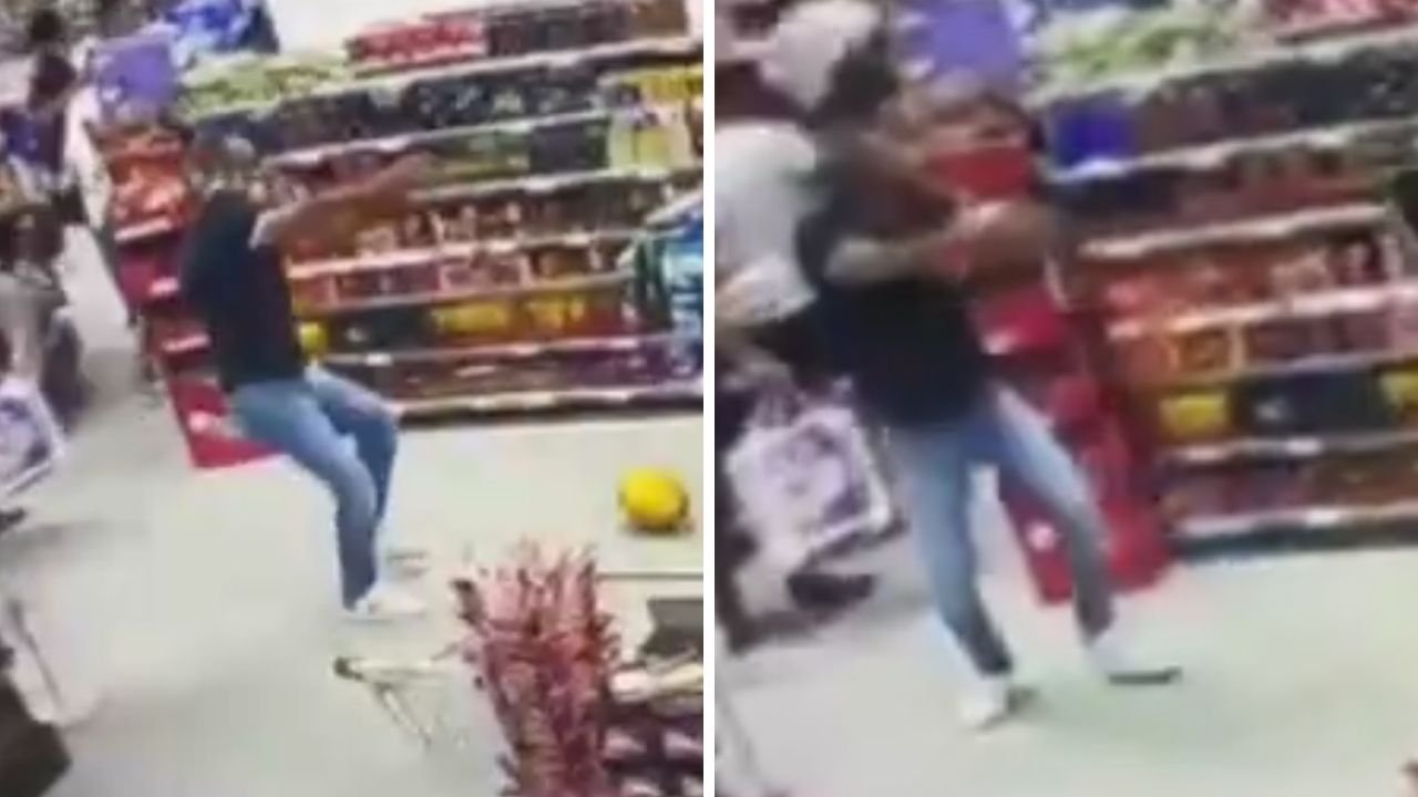 Markette silahlı kavga! Dehşet anları kamerada