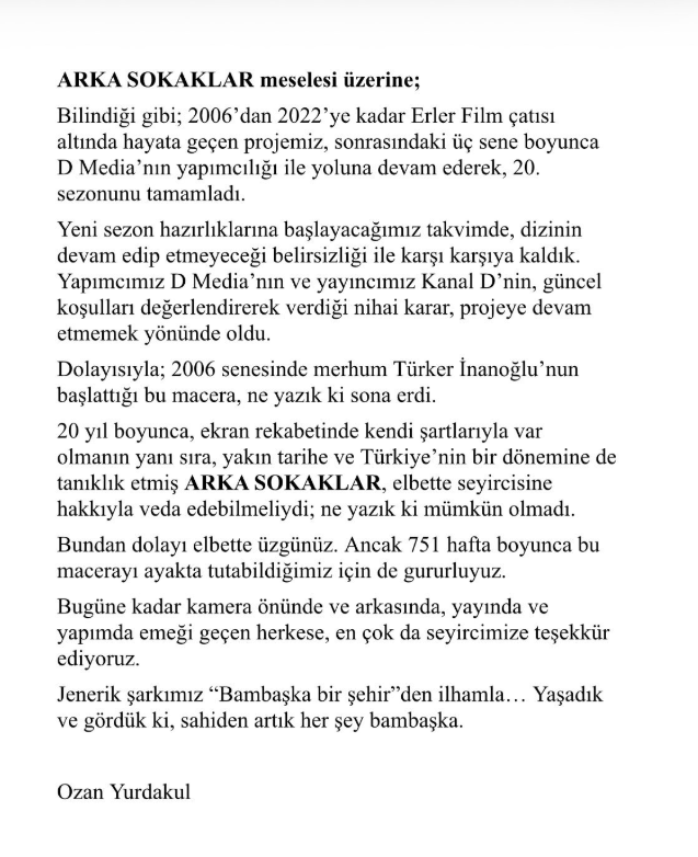 Arka Sokaklar bitti mi, yeni sezon gelmeyecek mi, final mi yaptı? Arka Sokaklar 751. bölüm ile sezon finali yapmıştı